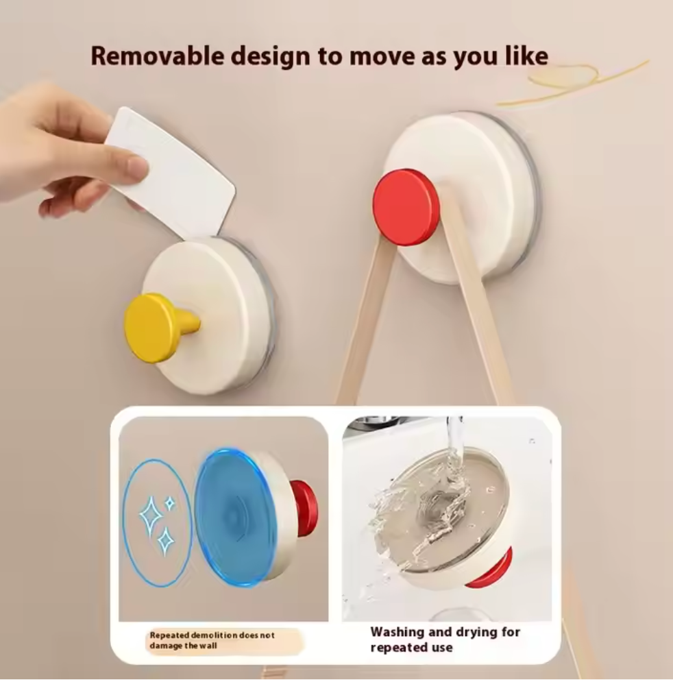 Rotating Vacuum Suction Wall Hook