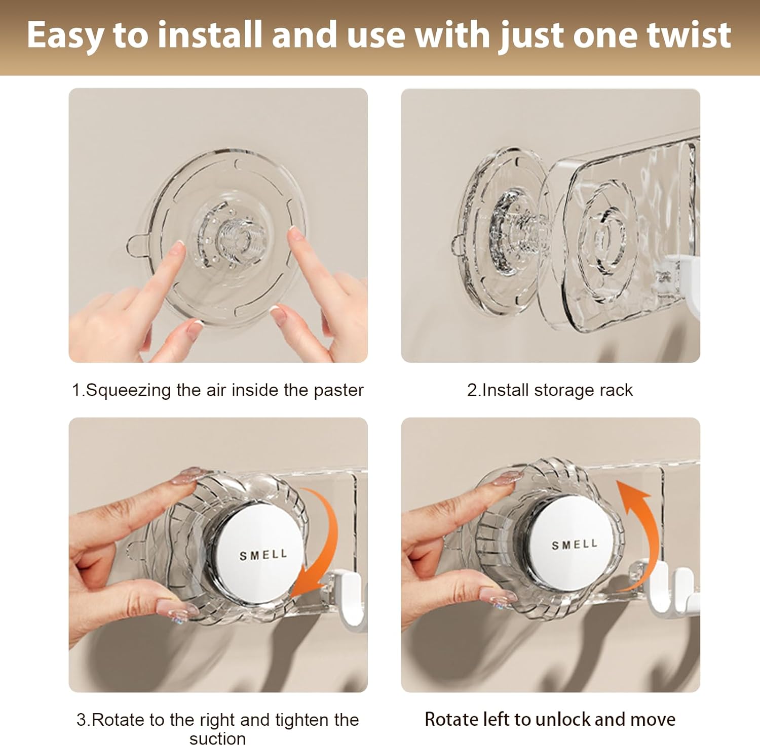 Rotating Vacuum Suction Multi-Hook Organizer Rack
