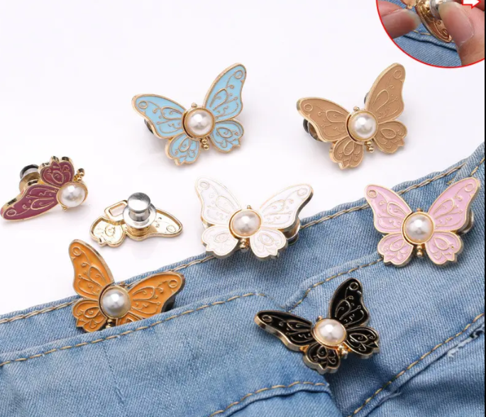 Elegant Pearl Butterfly Brooch Pin – Vintage Enamel Lapel Accessory